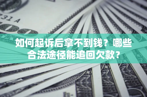 武汉如何起诉后拿不到钱？哪些合法途径能追回欠款？