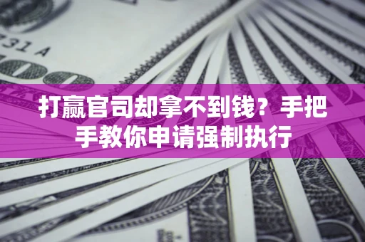 武汉打赢官司却拿不到钱？手把手教你申请强制执行