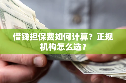 武汉借钱担保费如何计算？正规机构怎么选？